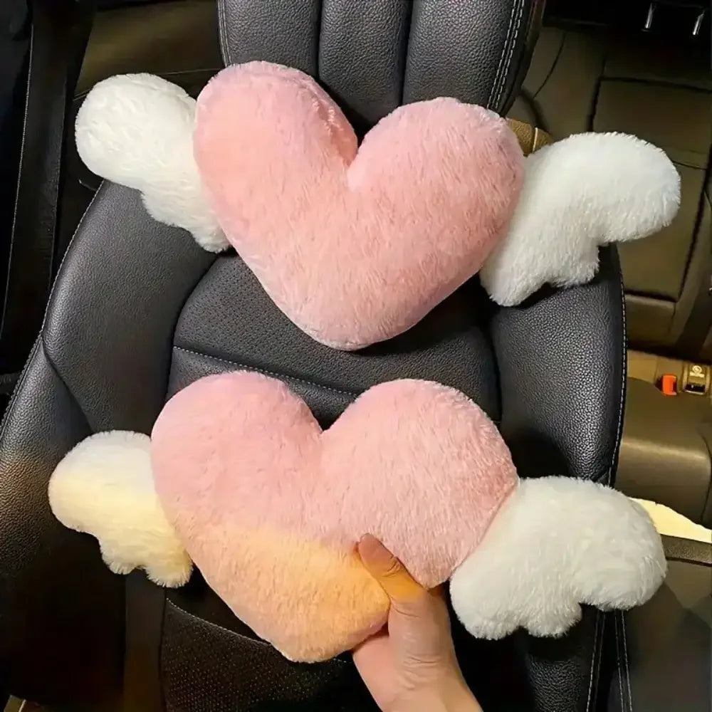 “Heart Wings Pillow - Almohada de Felpa Ergonómica en Forma de Corazón con Alas”